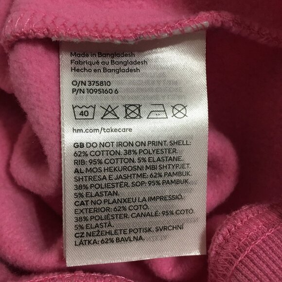 Divided H&M Womens M Oversized Pink Sweatshirt with Fleece Lining Graphic Top - Picture 8 of 15